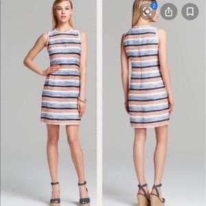 Shoshanna linen striped woven neon Simone dress